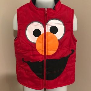 Preowned Sesame Street 4T Toddler Puffy Elmo Vest